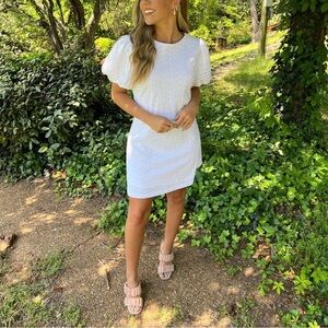 NWT Free People Apricot Rose‎ Eyelet Mini Dress in White Size XS